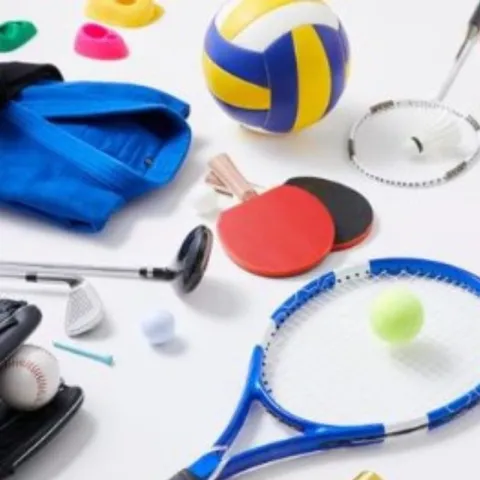 Sports equipment on a white background