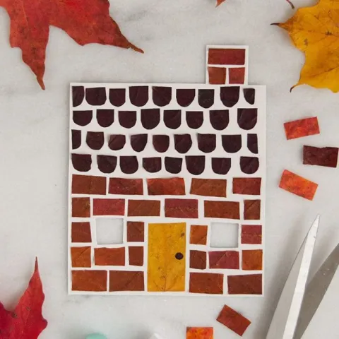 House shape with leaf cutouts