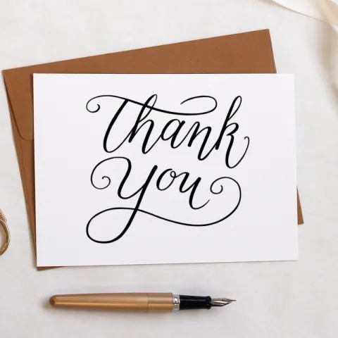 Image of a thank you card.