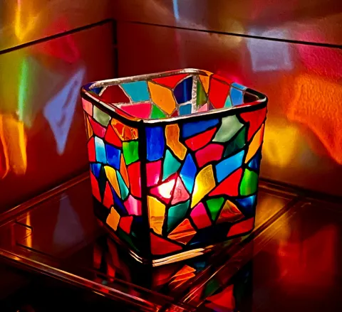 Stained Glass Votive Holder