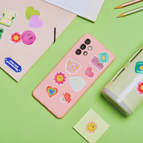 phone case with vinyl stickers