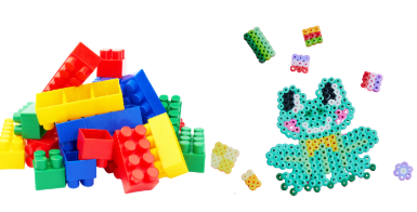 Image of Lego and Perler Bead creations.