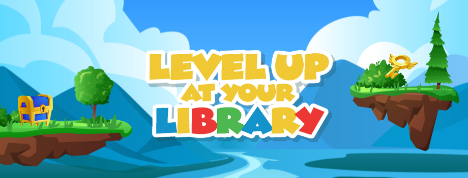 Cartoon image of Level Up at Your Library.