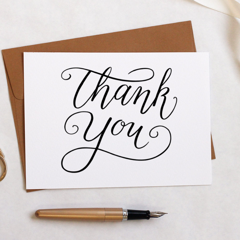 Image of a thank you card.